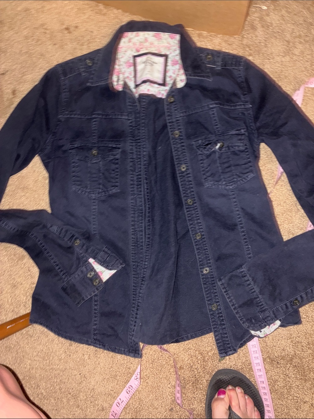 Abercrombie & Fitch Kids Dark Navy Button-Up Jean Jacket